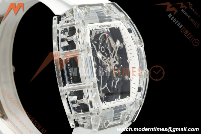 Richard Mille - RM055 AET Remould Transparent Crystal White Strap White Rehaut Skeleton SONIC RMUL2