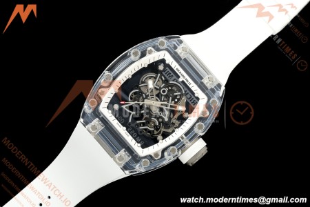 Richard Mille - RM055 AET Remould Transparent Crystal White Strap White Rehaut Skeleton SONIC RMUL2 | 리차드 밀 - RM055 AET 리몰드 투명 크리스털 화이트 스트랩 화이트 르호 스켈레톤 소닉 RMUL2