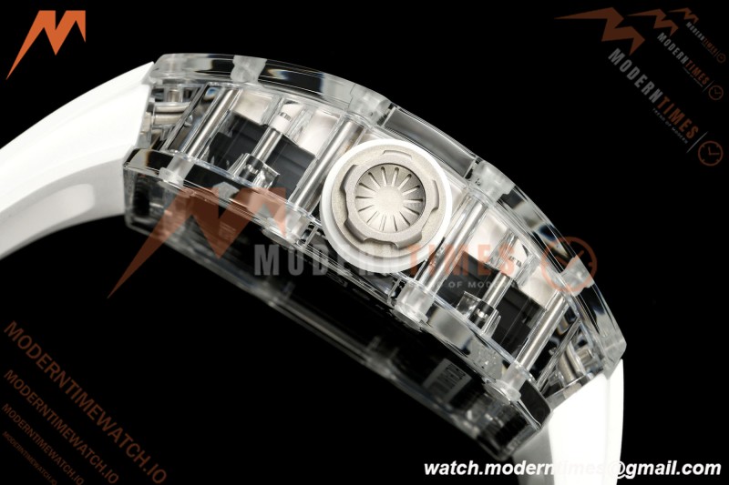 Richard Mille - RM055 AET Remould Transparent Crystal White Strap White Rehaut Skeleton SONIC RMUL2