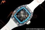 Richard Mille - RM055 AET Remould Transparent Crystal White Strap Blue Rehaut Skeleton SONIC RMUL2