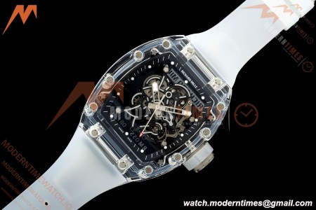Richard Mille - RM055 AET Remould Transparent Crystal Transparent Strap Black Rehaut Skeleton SONIC RMUL2 | 리차드 밀 - RM055 AET 리몰드 투명 크리스털 스트랩 블랙 르호 스켈레톤 소닉 RMUL2