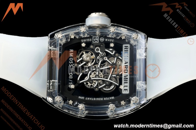 Richard Mille - RM055 AET Remould Transparent Crystal Transparent Strap Black Rehaut Skeleton SONIC RMUL2