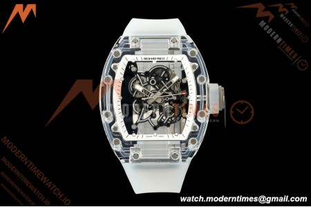 Richard Mille - RM055 AET Remould Transparent Crystal Transparent Strap White Rehaut Skeleton SONIC RMUL2