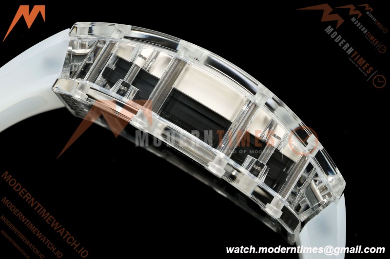 Richard Mille - RM055 AET Remould Transparent Crystal Transparent Strap White Rehaut Skeleton SONIC RMUL2