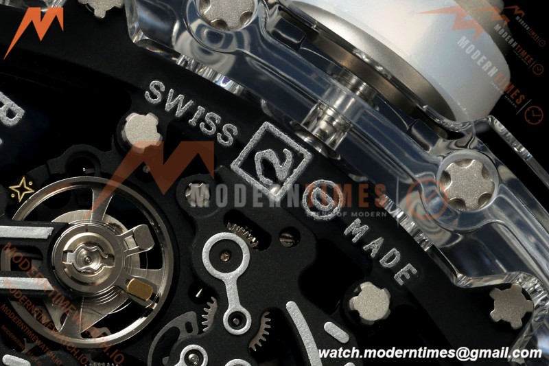 Richard Mille - RM055 AET Remould Transparent Crystal Transparent Strap White Rehaut Skeleton SONIC RMUL2