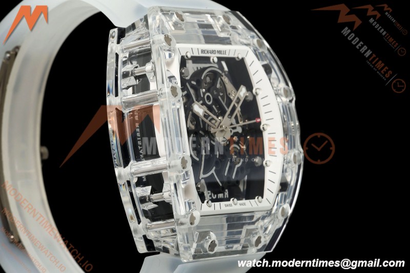 Richard Mille - RM055 AET Remould Transparent Crystal Transparent Strap White Rehaut Skeleton SONIC RMUL2
