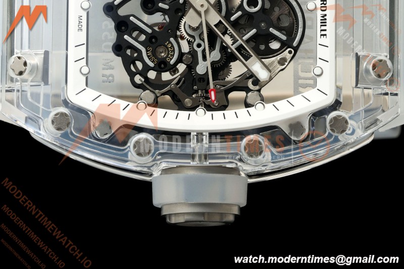 Richard Mille - RM055 AET Remould Transparent Crystal Transparent Strap White Rehaut Skeleton SONIC RMUL2