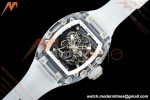 Richard Mille - RM055 AET Remould Transparent Crystal Transparent Strap White Rehaut Skeleton SONIC RMUL2
