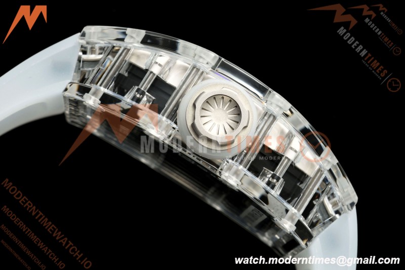 Richard Mille - RM055 AET Remould Transparent Crystal Transparent Strap White Rehaut Skeleton SONIC RMUL2