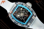 Richard Mille - RM055 AET Remould Transparent Crystal Transparent Strap Blue Rehaut Skeleton SONIC RMUL2