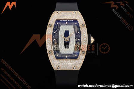 Richard Mille - RM07-01 Rose Gold Snow Set Diamond Blk/RU/Wht Black Onyx ZF Asian CRMA2 | 리차드 밀 - RM07-01 로즈 골드 스노우 세트 다이아몬드 블랙/RU/화이트 블랙 오닉스 ZF 아시안 CRMA2