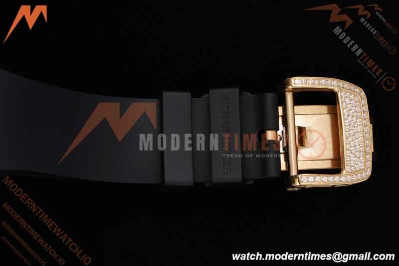 Richard Mille - RM07-01 Rose Gold Snow Set Diamond Blk/RU/Wht Black Onyx ZF Asian CRMA2