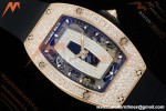 Richard Mille - RM07-01 Rose Gold Snow Set Diamond Blk/RU/Wht Black Onyx ZF Asian CRMA2