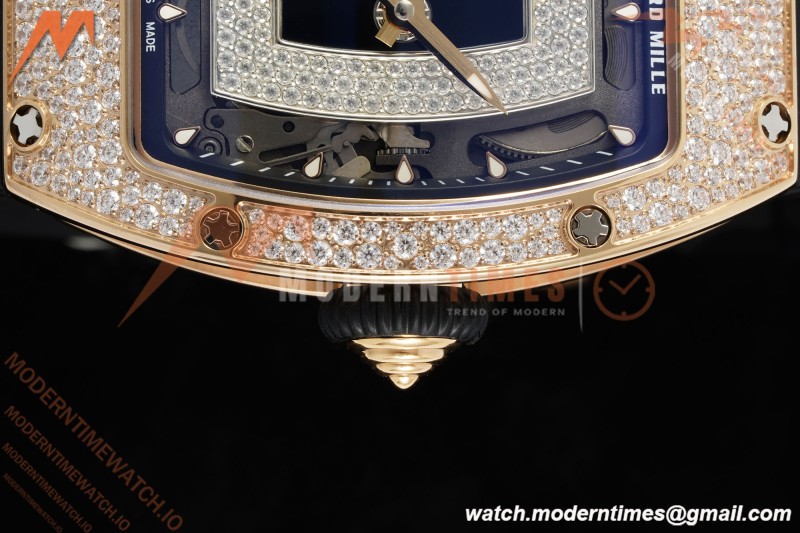 Richard Mille - RM07-01 Rose Gold Snow Set Diamond Blk/RU/Wht Black Onyx ZF Asian CRMA2