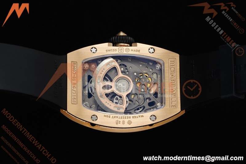 Richard Mille - RM07-01 Rose Gold Snow Set Diamond Blk/RU/Wht Black Onyx ZF Asian CRMA2