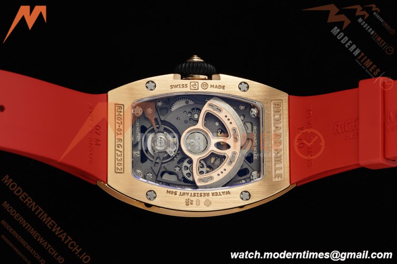 Richard Mille - RM07-01 Ladies Rose Gold Diamond Red/RU/Wht Red Lips ZF Asian CRMA2