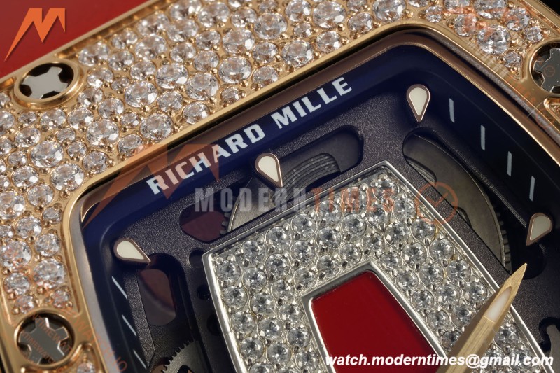 Richard Mille - RM07-01 Ladies Rose Gold Diamond Red/RU/Wht Red Lips ZF Asian CRMA2