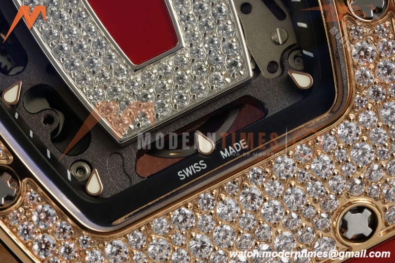 Richard Mille - RM07-01 Ladies Rose Gold Diamond Red/RU/Wht Red Lips ZF Asian CRMA2