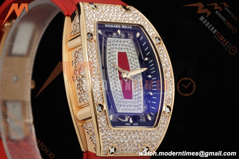 Richard Mille - RM07-01 Ladies Rose Gold Diamond Red/RU/Wht Red Lips ZF Asian CRMA2