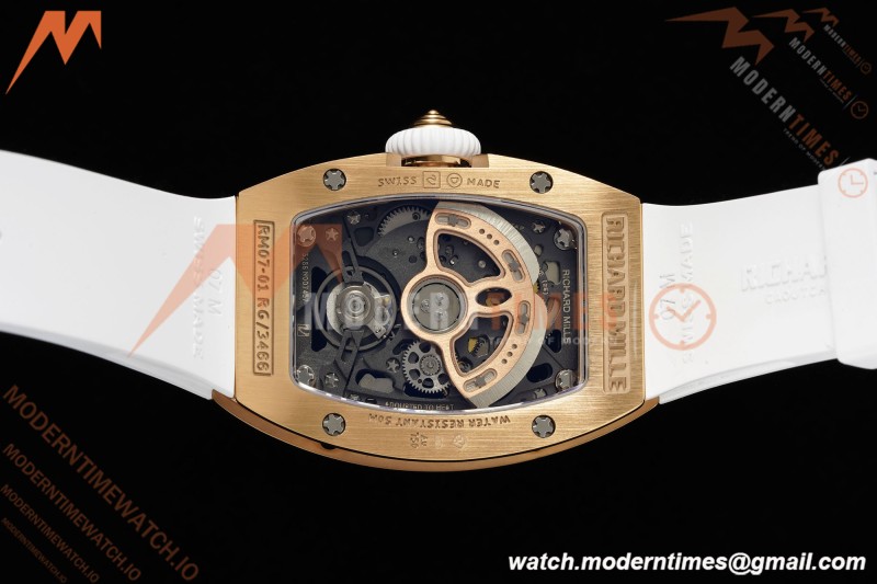 Richard Mille - RM07-01 Rose Gold Snow Set Diamond Wht/RU/Wht White Mop ZF Asian CRMA2