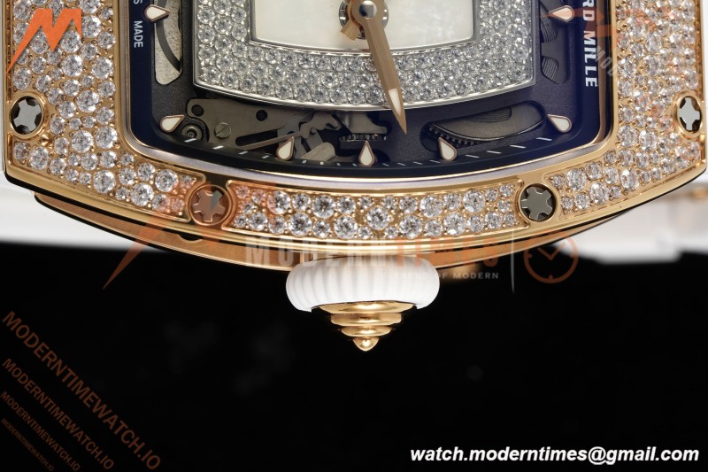 Richard Mille - RM07-01 Rose Gold Snow Set Diamond Wht/RU/Wht White Mop ZF Asian CRMA2