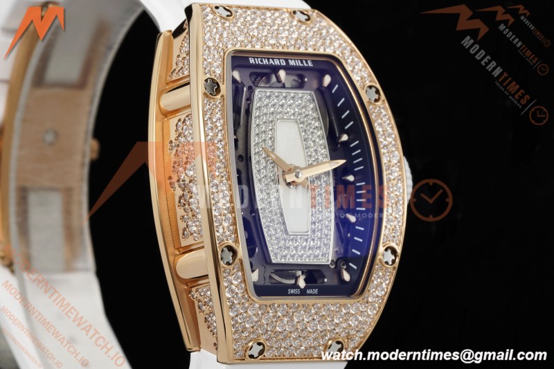 Richard Mille - RM07-01 Rose Gold Snow Set Diamond Wht/RU/Wht White Mop ZF Asian CRMA2