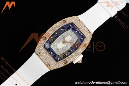 Richard Mille - RM07-01 Rose Gold Snow Set Diamond Wht/RU/Wht White Mop ZF Asian CRMA2