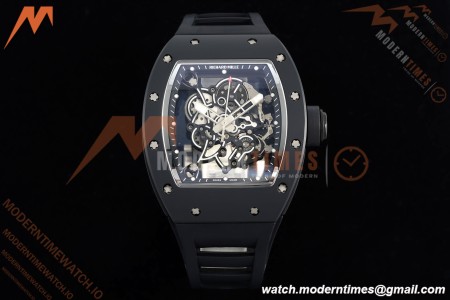 Richard Mille - RM055 Custom Made Free Sprung Black CER/RU Silv/Blk Skeleton ZGF RMUL2 | 리차드 밀 - RM055 커스텀 메이드 프리 스프링 블랙 CER/RU 실버/블랙 스켈레톤 ZGF RMUL2