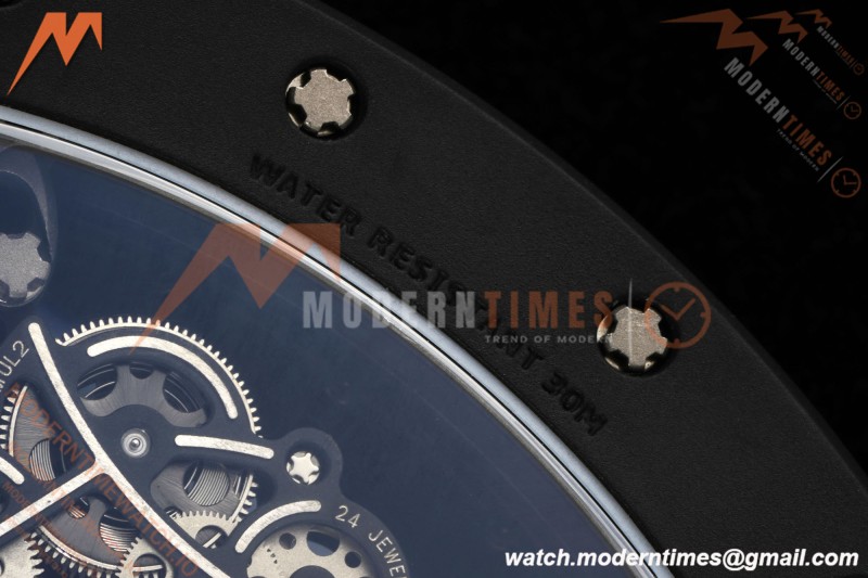 Richard Mille - RM055 Custom Made Free Sprung Black CER/RU Silv/Blk Skeleton ZGF RMUL2