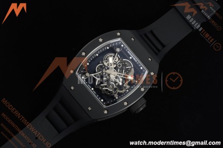 Richard Mille - RM055 Custom Made Free Sprung Black CER/RU Silv/Blk Skeleton ZGF RMUL2 | 리차드 밀 - RM055 커스텀 메이드 프리 스프링 블랙 CER/RU 실버/블랙 스켈레톤 ZGF RMUL2