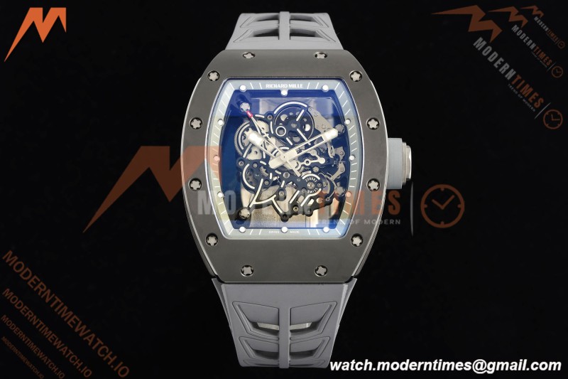 Richard Mille - RM055 Custom Made Free Sprung Gray CER/RU Black Skeleton ZGF RMUL2