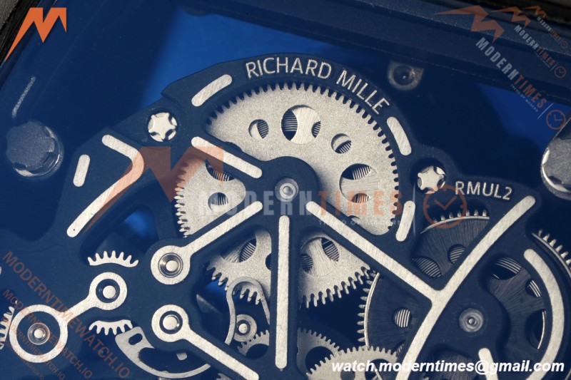 Richard Mille - RM055 Custom Made Free Sprung Gray CER/RU Black Skeleton ZGF RMUL2