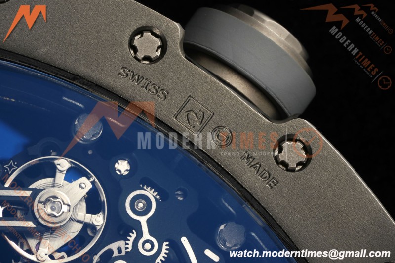 Richard Mille - RM055 Custom Made Free Sprung Gray CER/RU Black Skeleton ZGF RMUL2