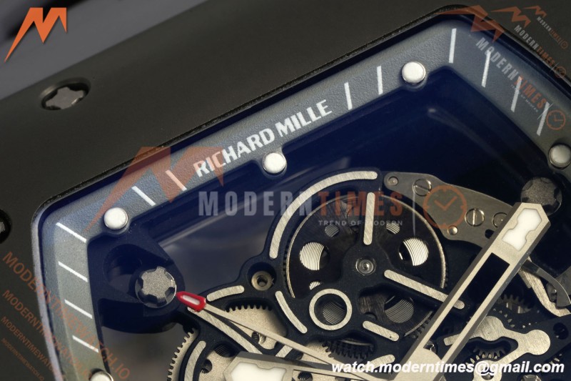 Richard Mille - RM055 Custom Made Free Sprung Gray CER/RU Black Skeleton ZGF RMUL2