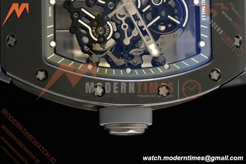 Richard Mille - RM055 Custom Made Free Sprung Gray CER/RU Black Skeleton ZGF RMUL2