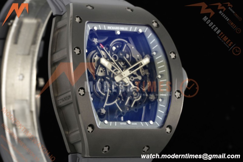 Richard Mille - RM055 Custom Made Free Sprung Gray CER/RU Black Skeleton ZGF RMUL2