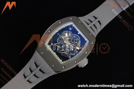 Richard Mille - RM055 Custom Made Free Sprung Gray CER/RU Black Skeleton ZGF RMUL2 | 리차드 밀 - RM055 커스텀 메이드 프리 스프링 그레이 CER/RU 블랙 스켈레톤 ZGF RMUL2