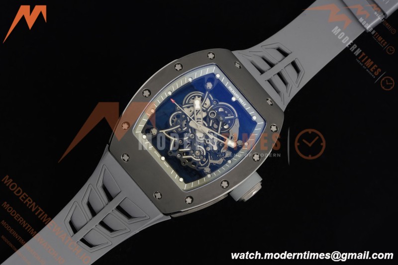 Richard Mille - RM055 Custom Made Free Sprung Gray CER/RU Black Skeleton ZGF RMUL2
