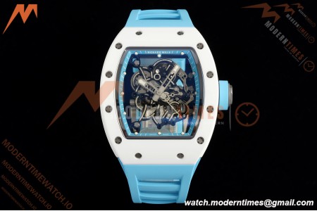 Richard Mille - RM055 Bubba Watson Japan Edition CER/RU Wht/Blu Rehaut Skeleton APSF RMUL2