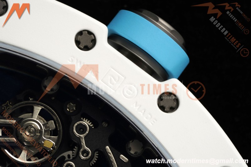 Richard Mille - RM055 Bubba Watson Japan Edition CER/RU Wht/Blu Rehaut Skeleton APSF RMUL2 | 리차드 밀 - RM055 버바 왓슨 일본 에디션 CER/RU 화이트/블루 르호 스켈레톤 APSF RMUL2