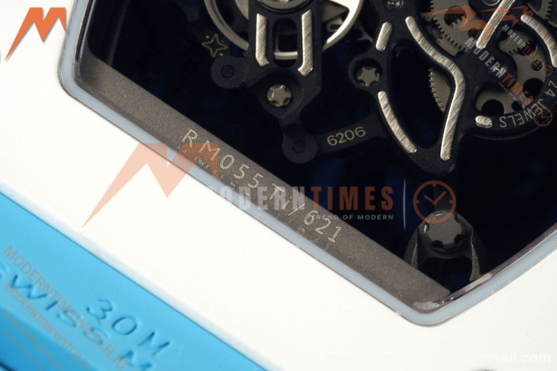 Richard Mille - RM055 Bubba Watson Japan Edition CER/RU Wht/Blu Rehaut Skeleton APSF RMUL2 | 리차드 밀 - RM055 버바 왓슨 일본 에디션 CER/RU 화이트/블루 르호 스켈레톤 APSF RMUL2