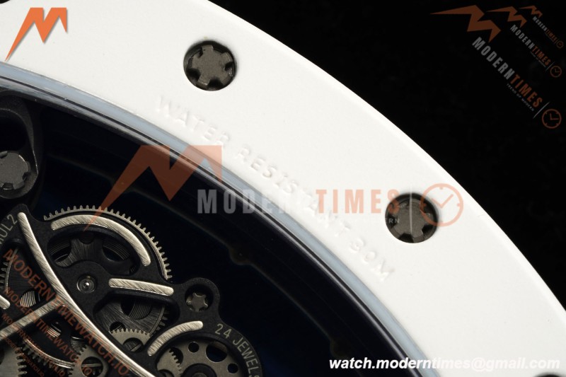 Richard Mille - RM055 Bubba Watson Japan Edition CER/RU Wht/Blu Rehaut Skeleton APSF RMUL2 | 리차드 밀 - RM055 버바 왓슨 일본 에디션 CER/RU 화이트/블루 르호 스켈레톤 APSF RMUL2