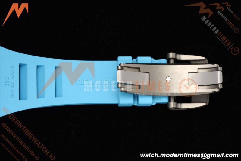 Richard Mille - RM055 Bubba Watson Japan Edition CER/RU Wht/Blu Rehaut Skeleton APSF RMUL2 | 리차드 밀 - RM055 버바 왓슨 일본 에디션 CER/RU 화이트/블루 르호 스켈레톤 APSF RMUL2