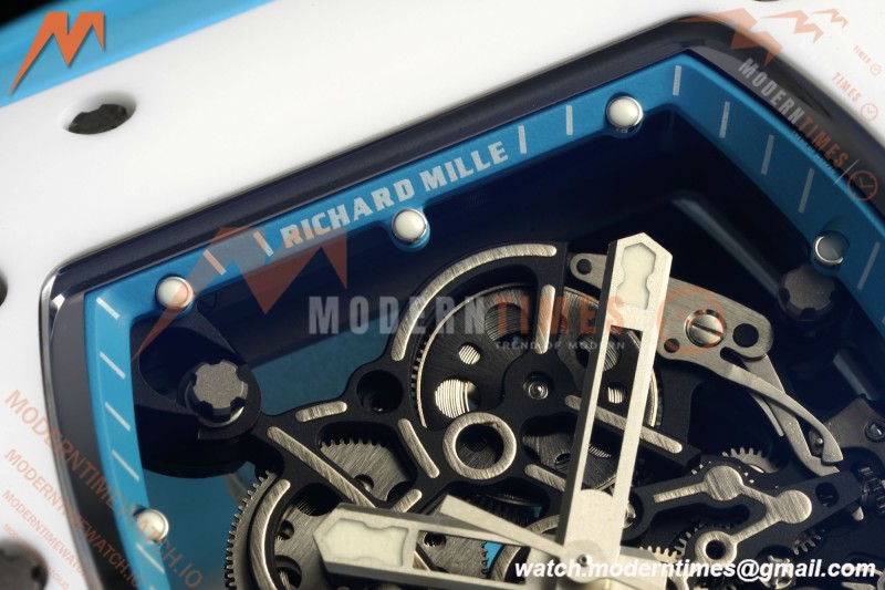 Richard Mille - RM055 Bubba Watson Japan Edition CER/RU Wht/Blu Rehaut Skeleton APSF RMUL2 | 리차드 밀 - RM055 버바 왓슨 일본 에디션 CER/RU 화이트/블루 르호 스켈레톤 APSF RMUL2