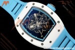 Richard Mille - RM055 Bubba Watson Japan Edition CER/RU Wht/Blu Rehaut Skeleton APSF RMUL2 | 리차드 밀 - RM055 버바 왓슨 일본 에디션 CER/RU 화이트/블루 르호 스켈레톤 APSF RMUL2