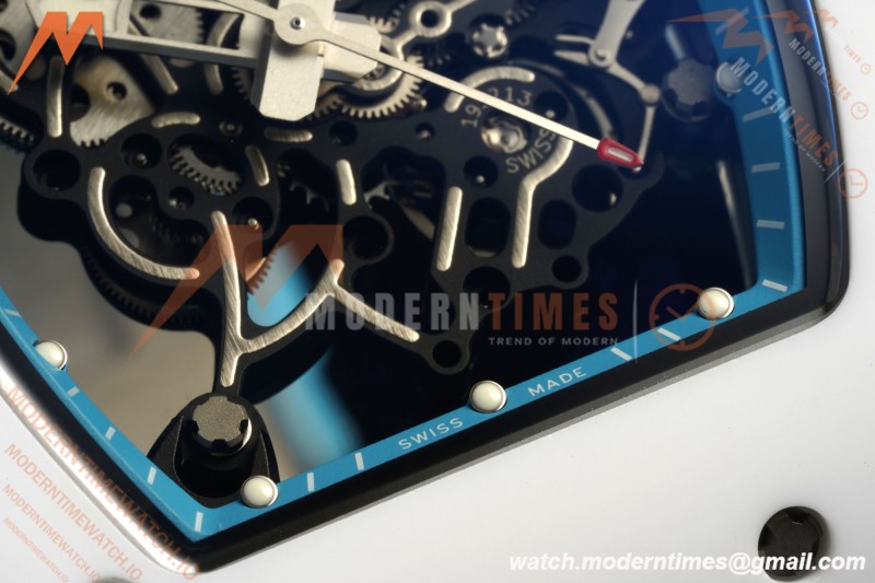 Richard Mille - RM055 Bubba Watson Japan Edition CER/RU Wht/Blu Rehaut Skeleton APSF RMUL2 | 리차드 밀 - RM055 버바 왓슨 일본 에디션 CER/RU 화이트/블루 르호 스켈레톤 APSF RMUL2