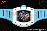 Richard Mille - RM055 Bubba Watson Japan Edition CER/RU Wht/Blu Rehaut Skeleton APSF RMUL2 | 리차드 밀 - RM055 버바 왓슨 일본 에디션 CER/RU 화이트/블루 르호 스켈레톤 APSF RMUL2