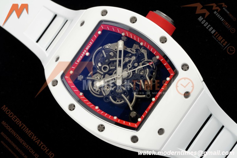 Richard Mille - RM055 Bubba Watson Asia Edition CER/RU Wht/Red Rehaut Skeleton APSF RMUL2 | Richard Mille - RM055 버바 왓슨 아시아 에디션 CER/RU Wht/Red Rehaut 스켈레톤 APSF RMUL2