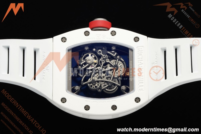 Richard Mille - RM055 Bubba Watson Asia Edition CER/RU Wht/Red Rehaut Skeleton APSF RMUL2 | Richard Mille - RM055 버바 왓슨 아시아 에디션 CER/RU Wht/Red Rehaut 스켈레톤 APSF RMUL2