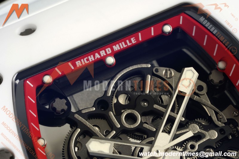 Richard Mille - RM055 Bubba Watson Asia Edition CER/RU Wht/Red Rehaut Skeleton APSF RMUL2 | Richard Mille - RM055 버바 왓슨 아시아 에디션 CER/RU Wht/Red Rehaut 스켈레톤 APSF RMUL2